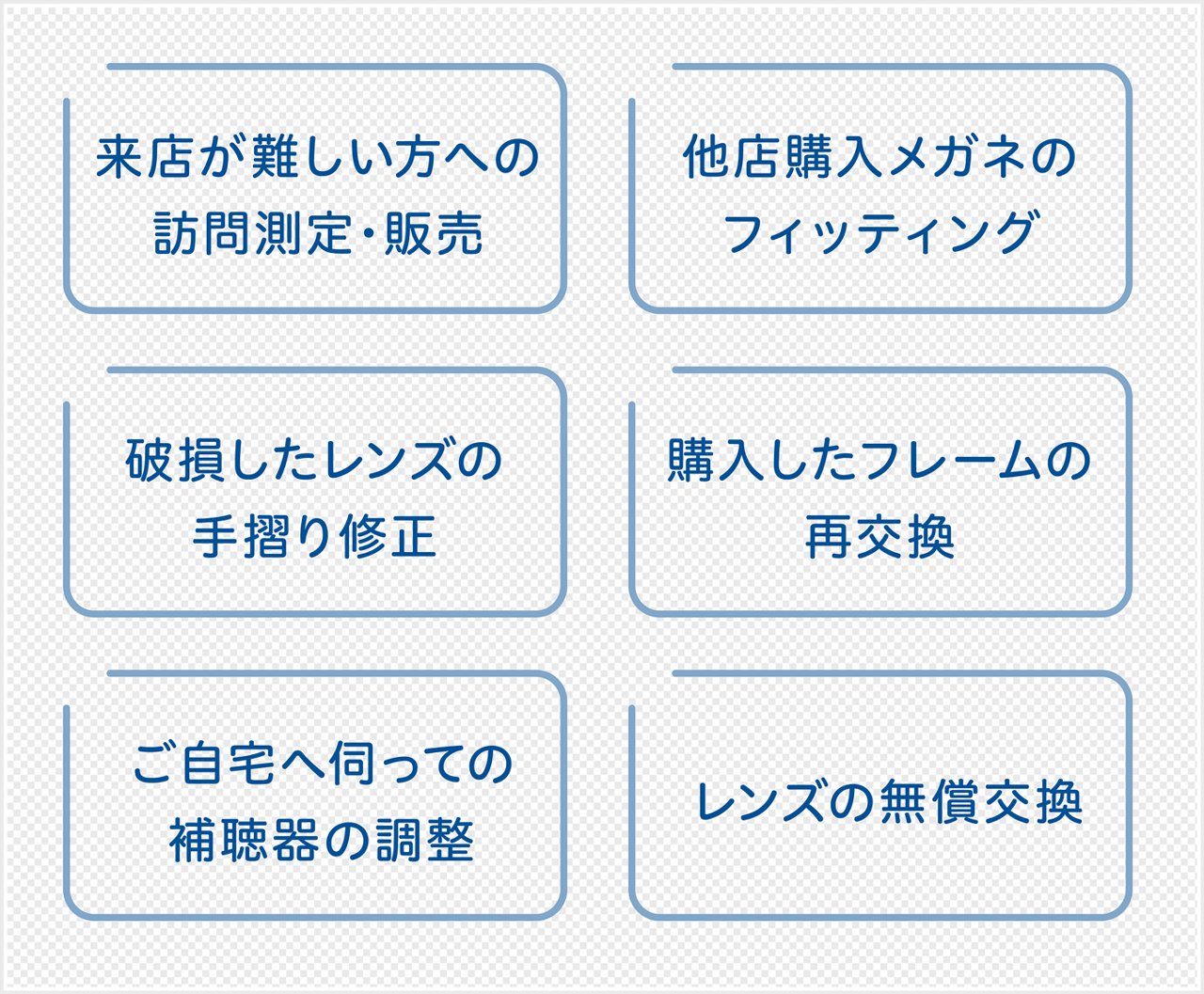 訪問測定 販売 フィッティング レンズ交換 補聴器の調整